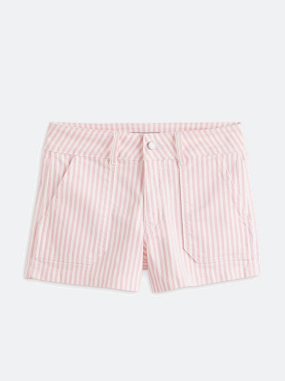 JUST USA Pink White Stripe Mini Patch Pocket Shorts Size 6